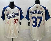Men's Los Angeles Dodgers #37 Teoscar Hernandez White Royal 2025 Tokyo Series Limited Stitched Jersey,baseball caps,new era cap wholesale,wholesale hats